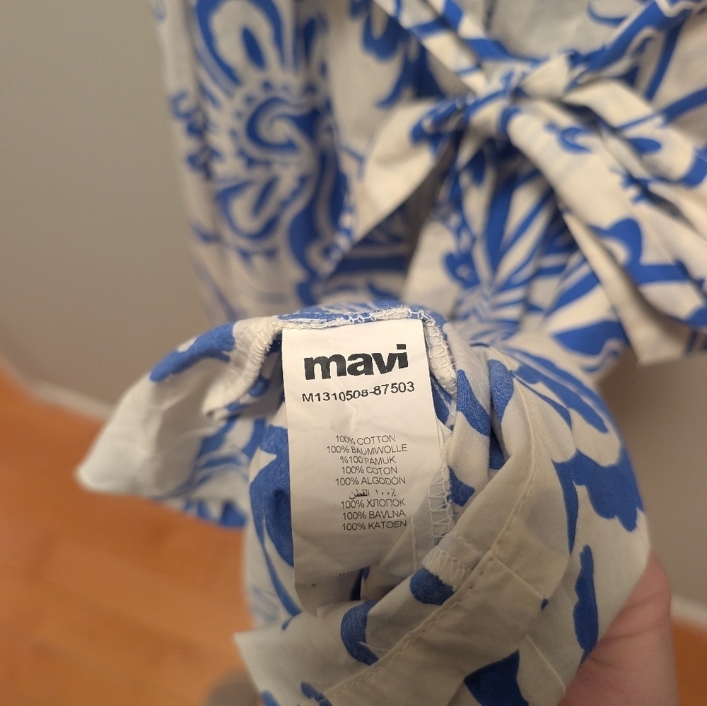 💙 Mavi Printed Blue Cotton Shirt Dress 💙Size Small - Picture 7 of 7